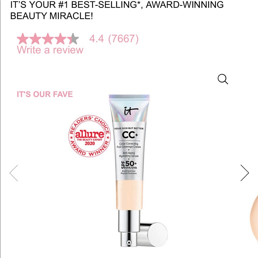 It cosmetics CC+ Cream with SPF 50+